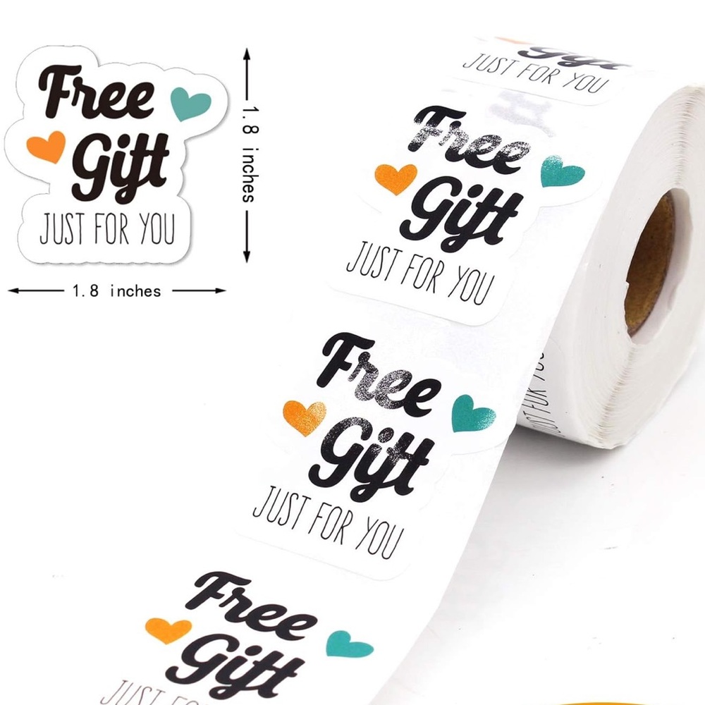 100 ‘Free Gift’ Gift Stickers Roll, Buy Now Price - Picture 2 of 4